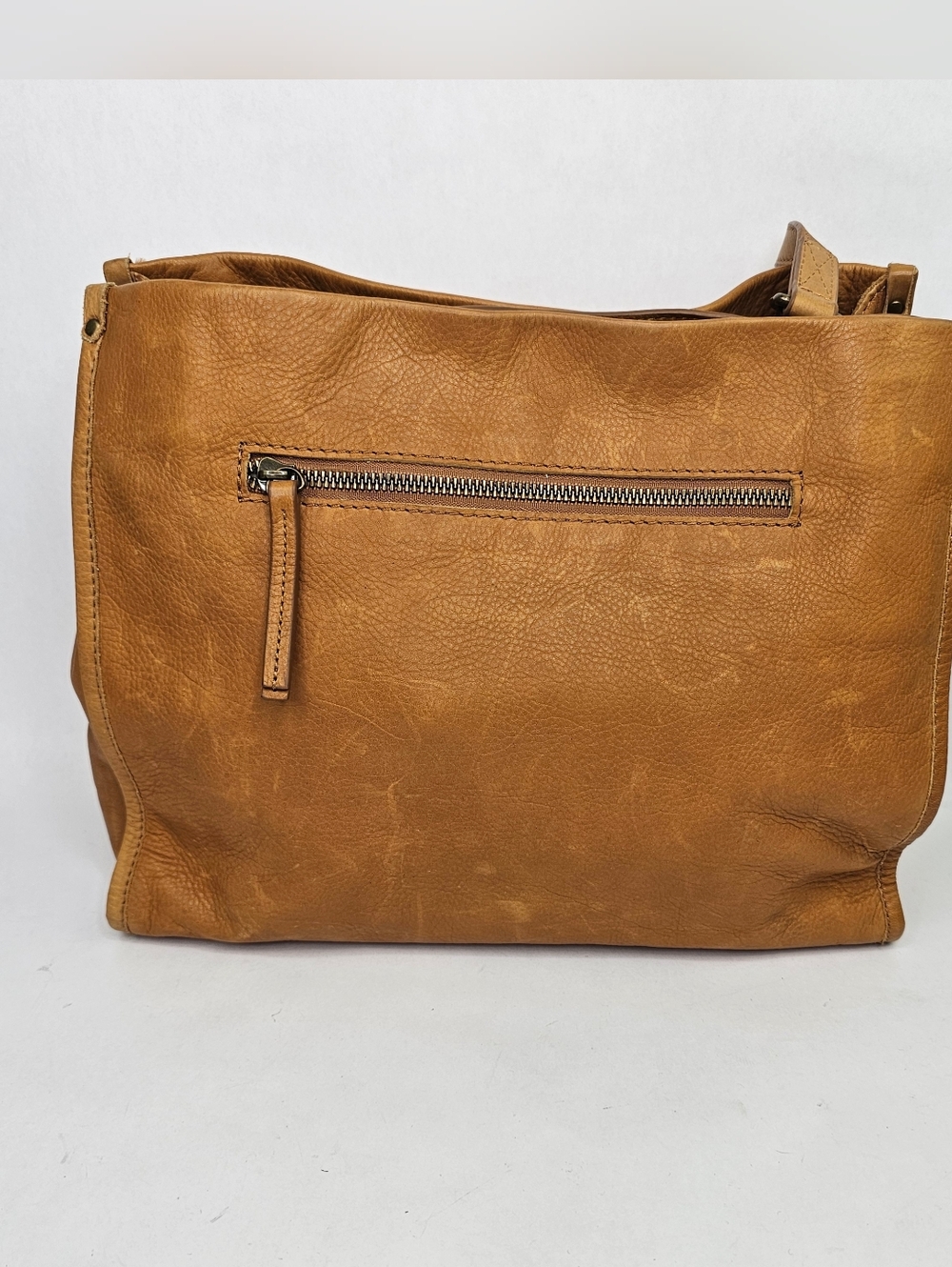 American Leather Co. Lenox Triple Entry Satchel Cafe Latte - Picture 4 of 13